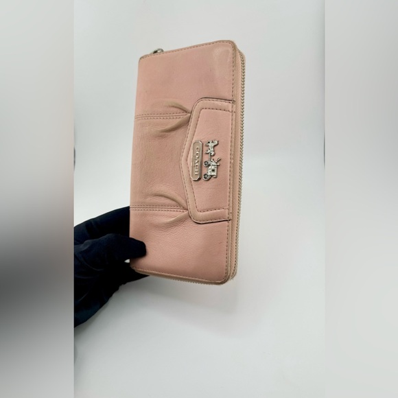 Coach Madison Pleated Zip Around Wallet Pink with Silver Hardware - Picture 2 of 11